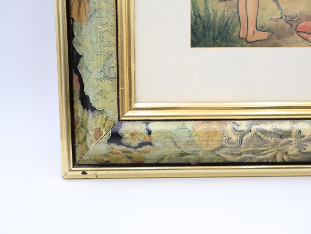 Floral Framed Vintage 'Woodland Hospital' Print by Margaret Winifred Tarrant - 9