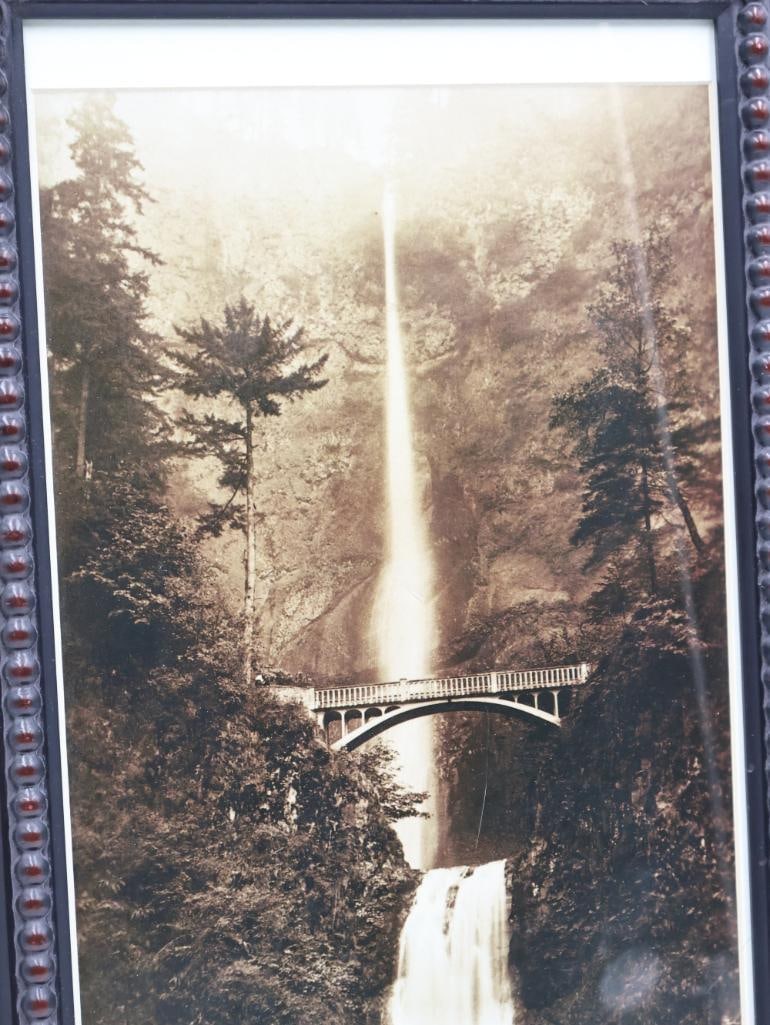 Framed Antique Photo of Multnomah Falls - 4