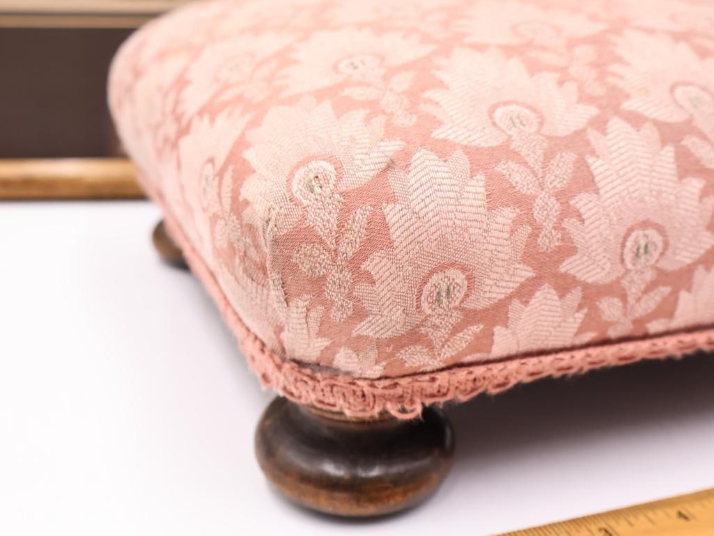 Vintage Footstool and Signed Art Piece - 3