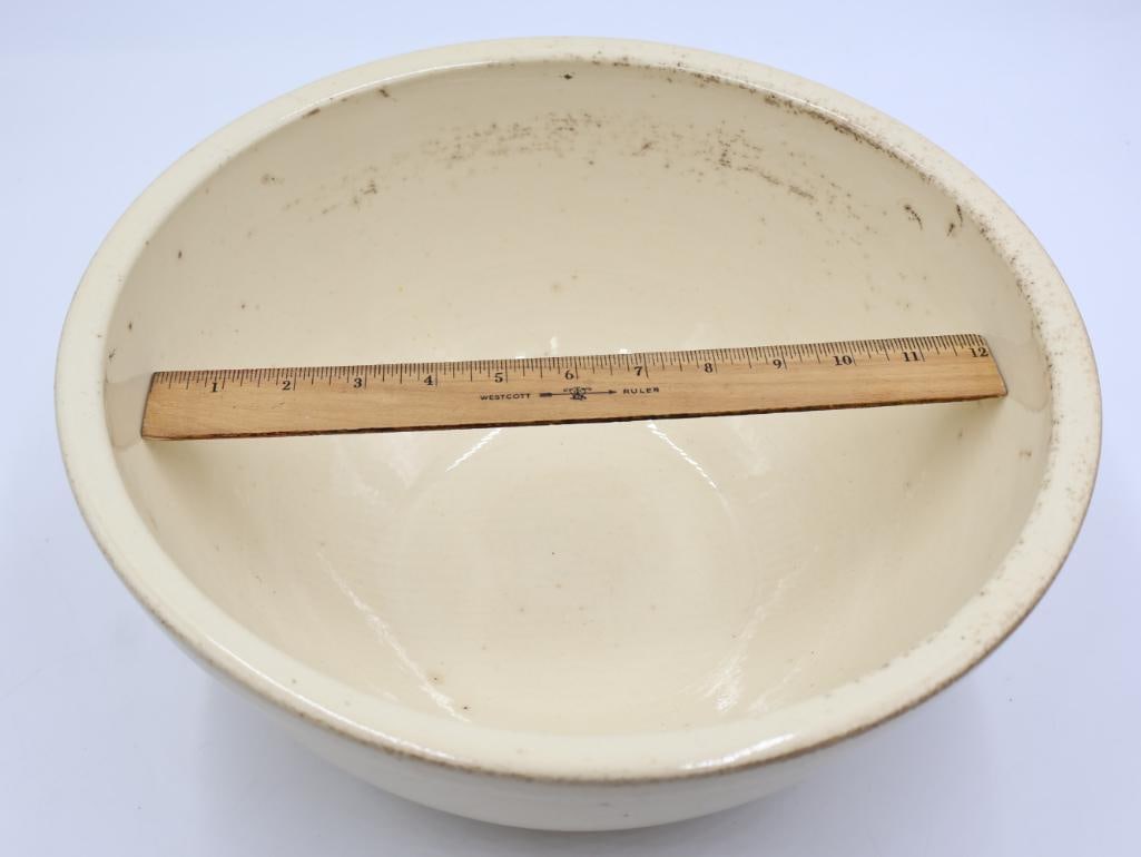 Antique Large Stoneware Mixing Bowl - 2