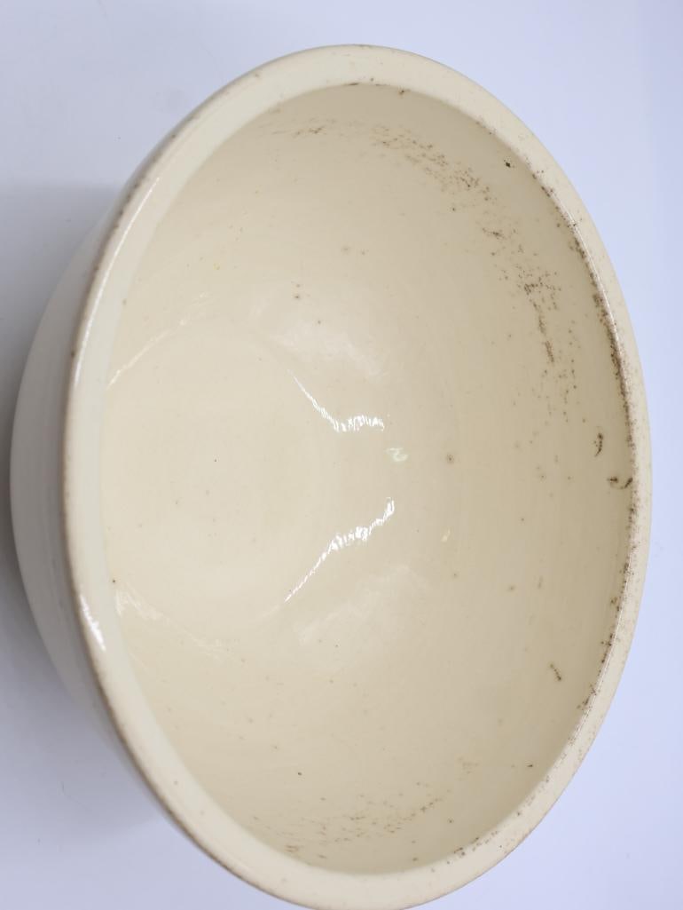 Antique Large Stoneware Mixing Bowl - 4