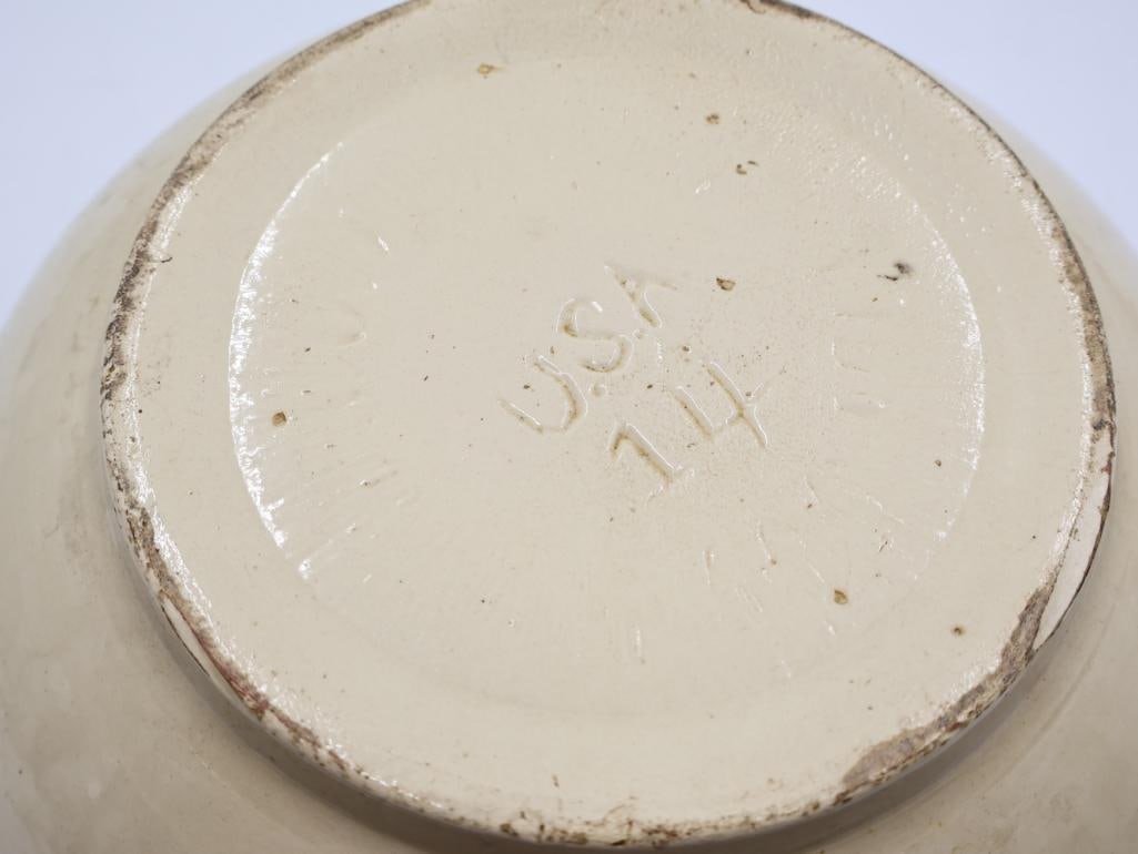 Antique Large Stoneware Mixing Bowl - 6