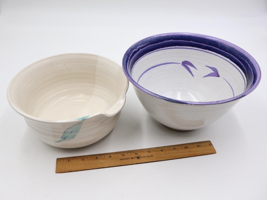 Two Stoneware Artisan Made Bowls - 2