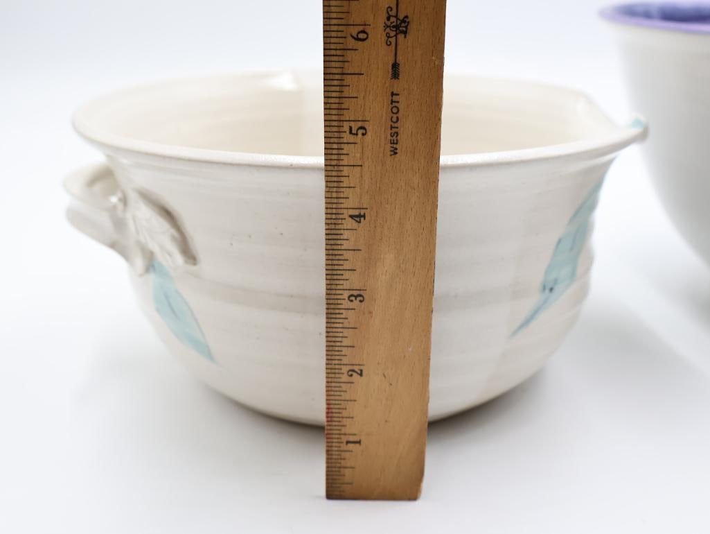 Two Stoneware Artisan Made Bowls - 3