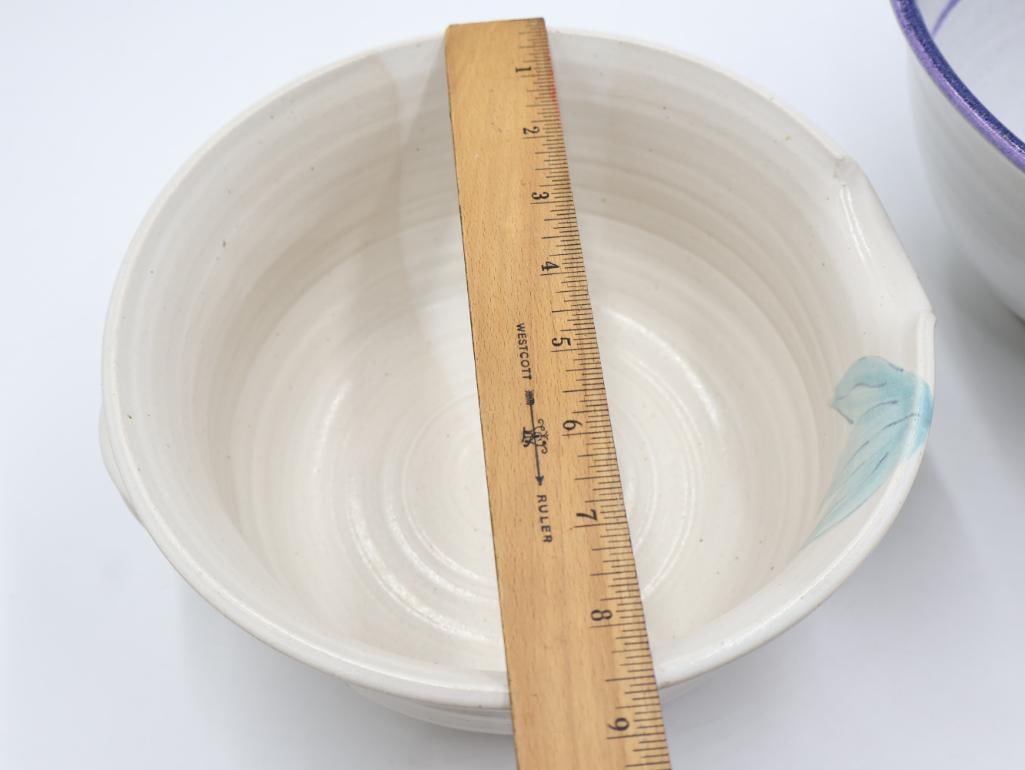 Two Stoneware Artisan Made Bowls - 4