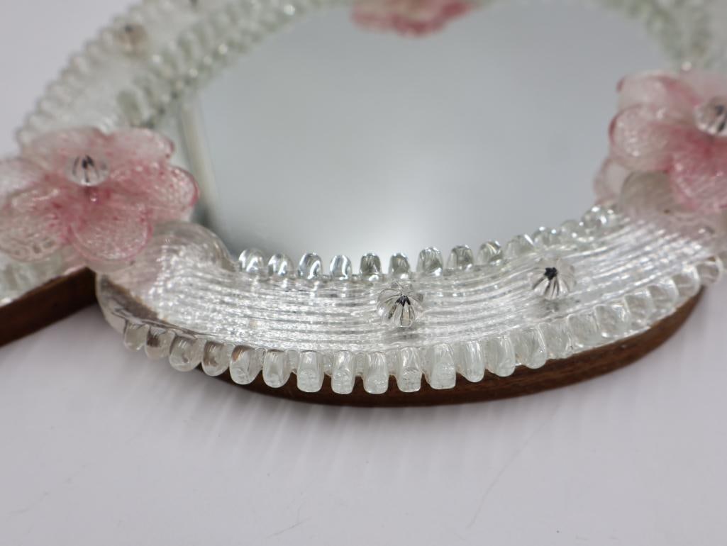 Vintage Venetian Glass Hand Mirror - 4