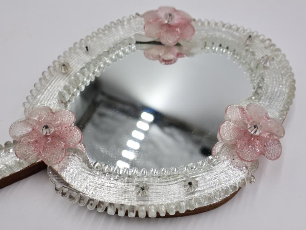 Vintage Venetian Glass Hand Mirror - 5