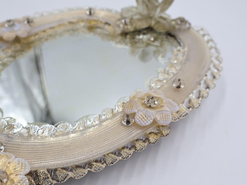 Vintage Venetian Ornate Glass Table Top Mirror - 8