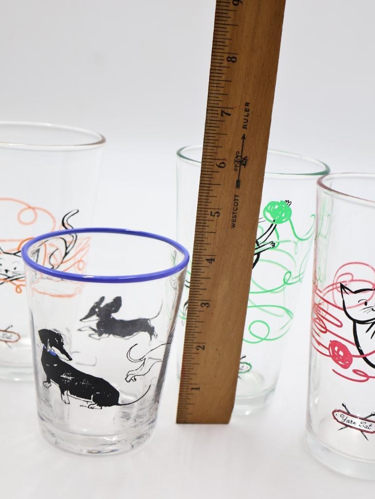 Set of 'Yarn Cat' Glasses and 'Do-a-Day' Glass - 2