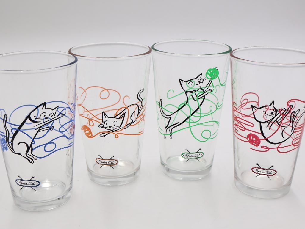 Set of 'Yarn Cat' Glasses and 'Do-a-Day' Glass - 5