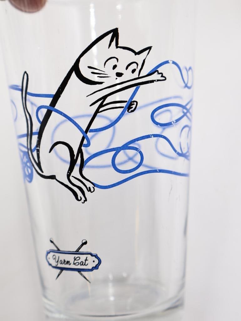 Set of 'Yarn Cat' Glasses and 'Do-a-Day' Glass - 6