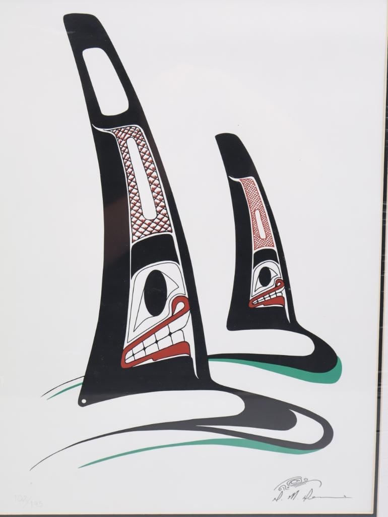 Unframed Signed Print of Orcas by Danny Dennis - 2