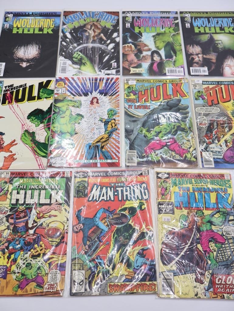 Collection of Hulk Comics: Includes issue of Man-Thing, and various Hulk comics