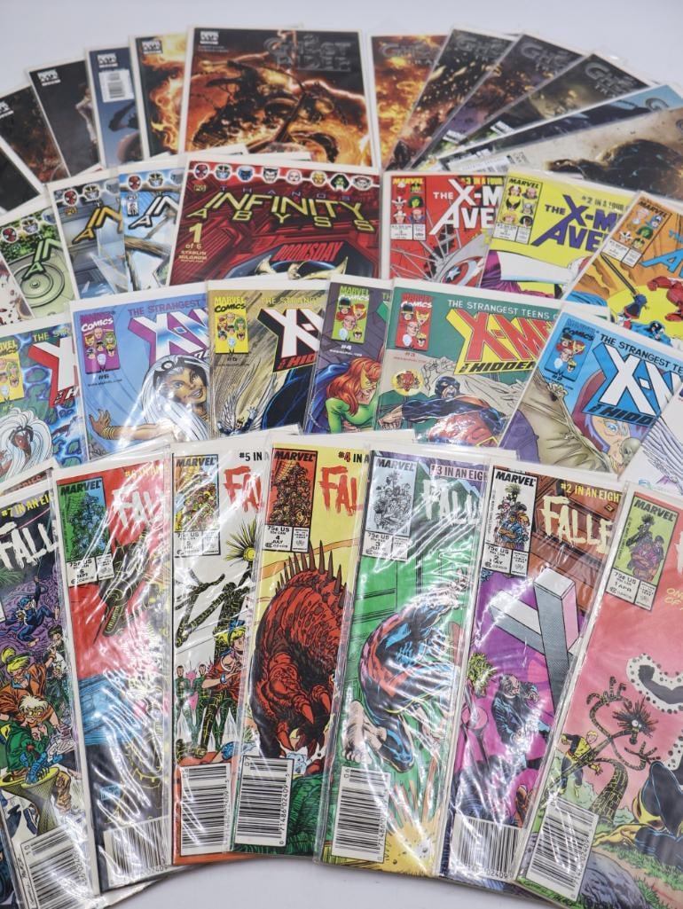 Various Mini Series Comics: Includes Ghost Rider, X Men, Fallen Angels, Infinity Abyss, and more