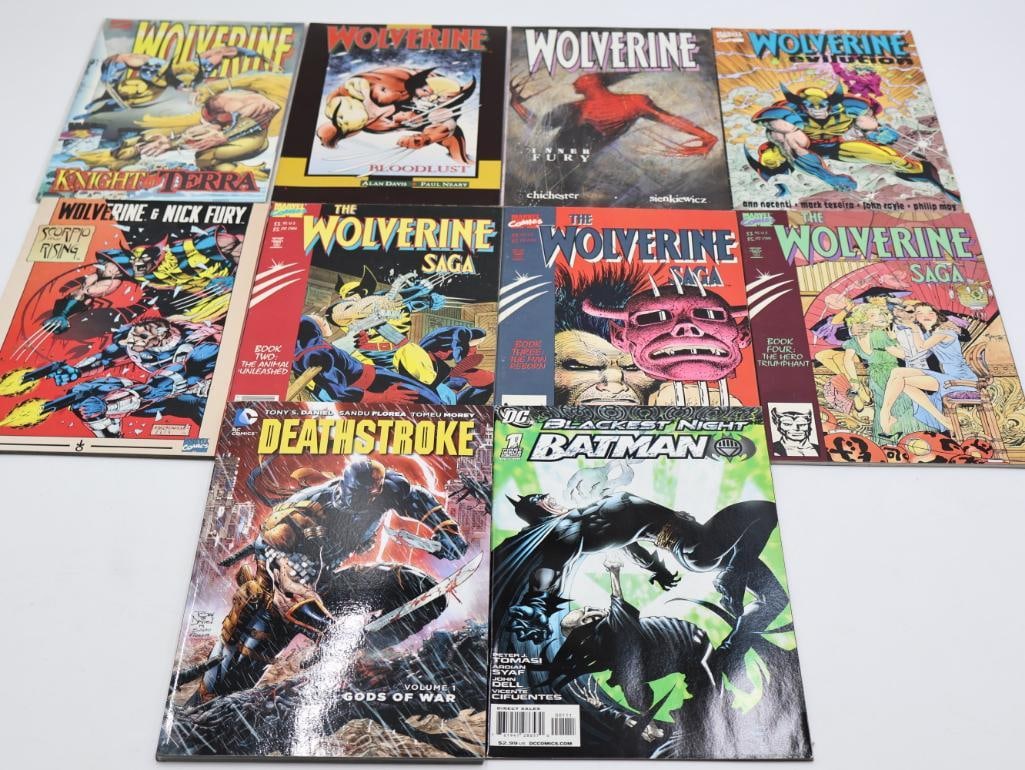Comics and Book Novellas: Includes Blackest Night Batman and Deathstroke, and Wolverine comics