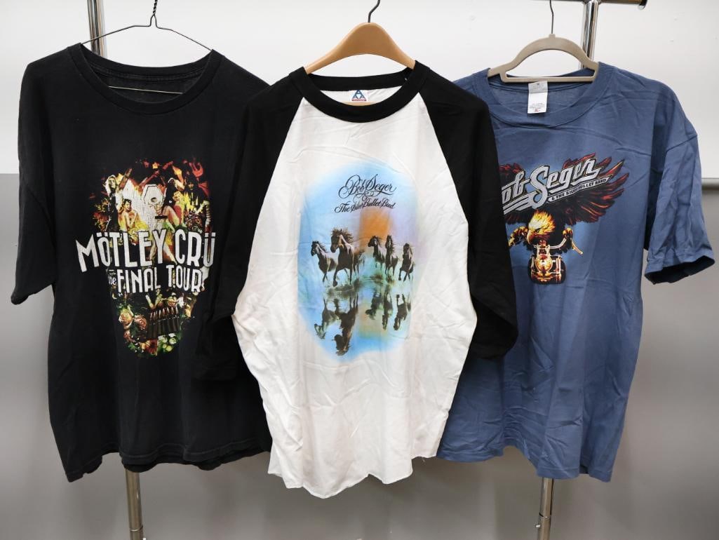 Two Bob Seger rand Motley Crue Band T-Shirts - 2