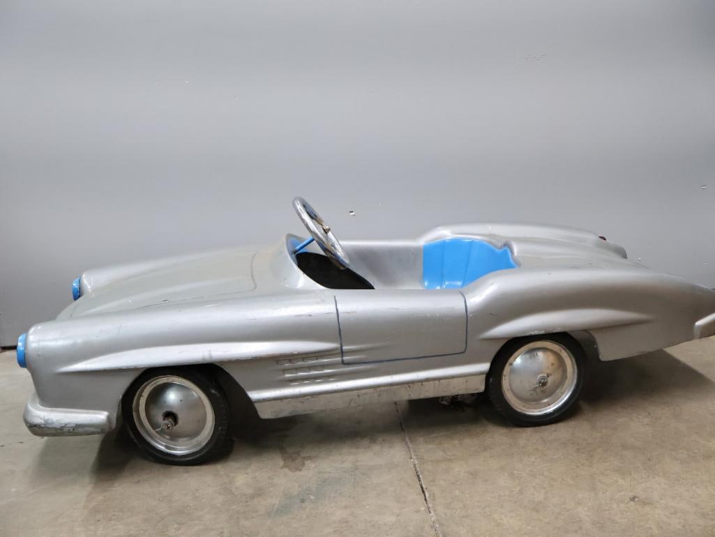 Vintage Silver Mercedes Pedal Car - 10