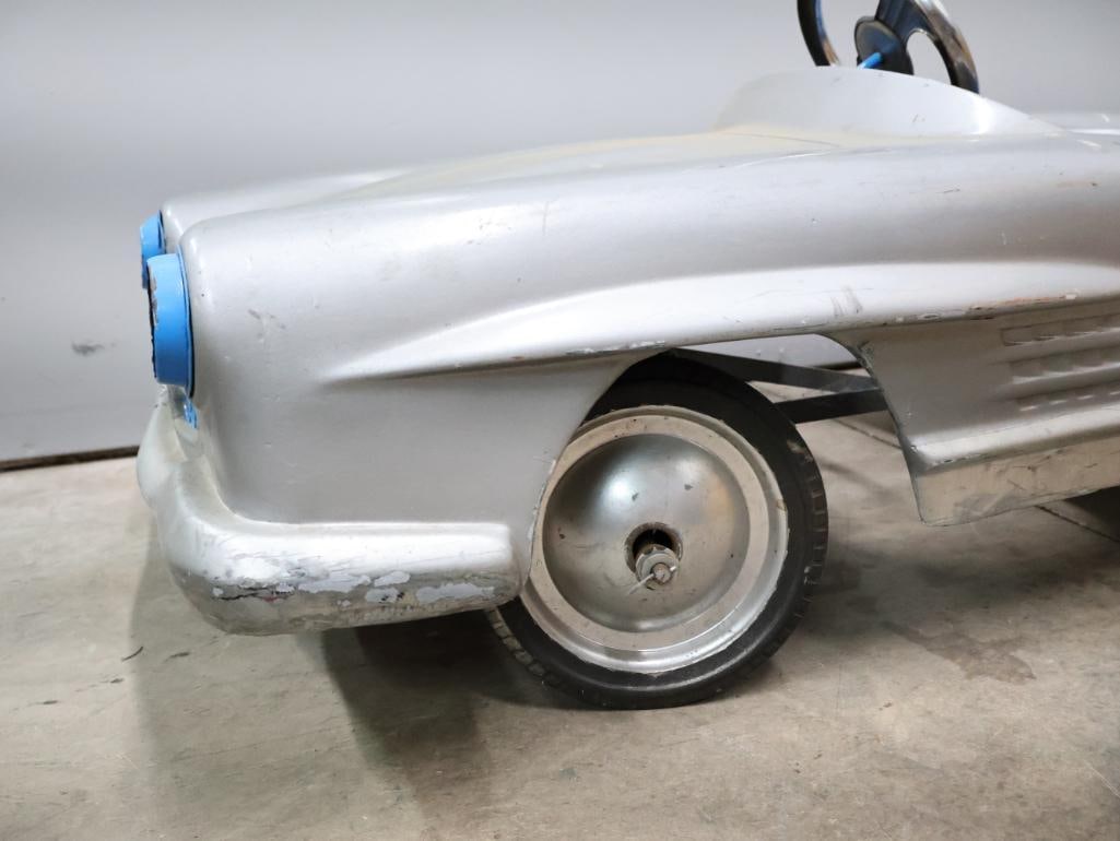 Vintage Silver Mercedes Pedal Car - 11