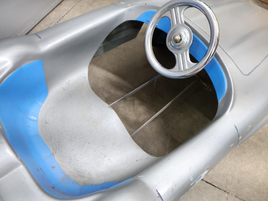 Vintage Silver Mercedes Pedal Car - 7