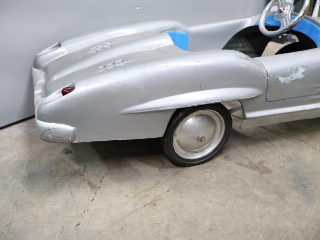 Vintage Silver Mercedes Pedal Car - 8