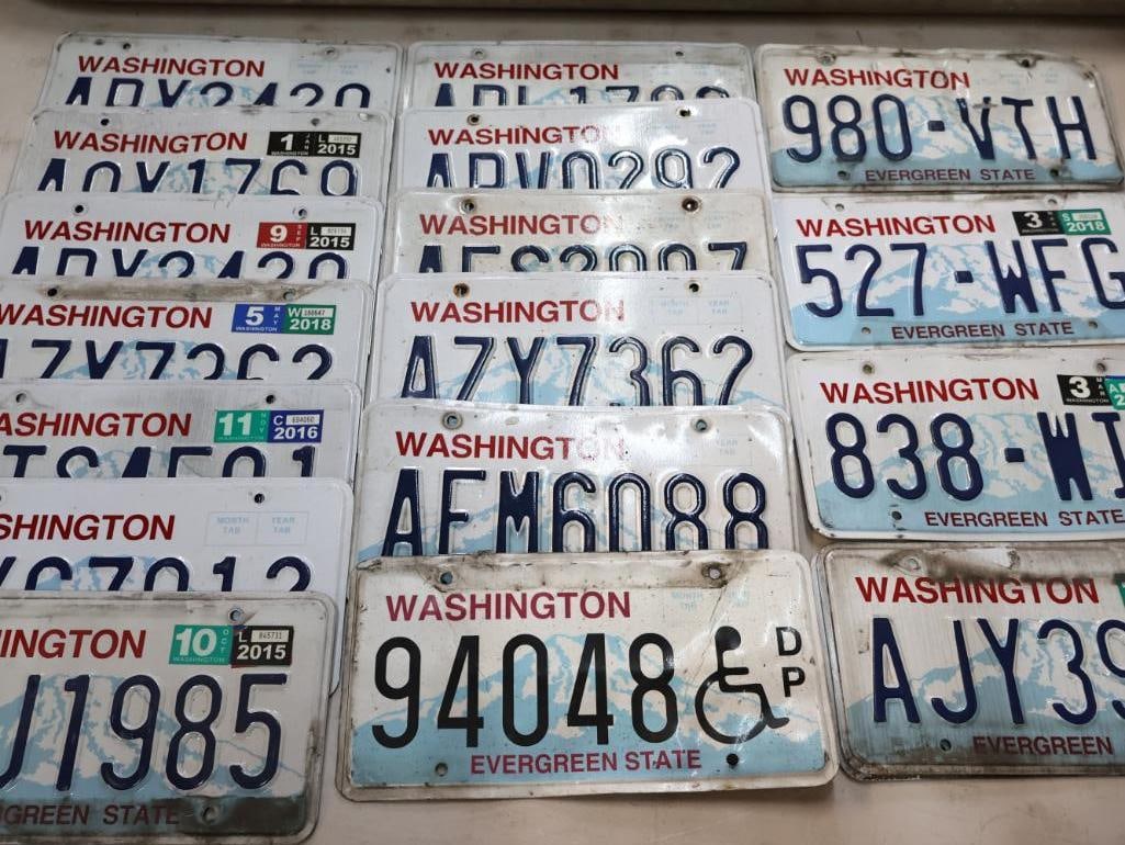 Collection of Washington License Plates: Includes pair and disabled plate