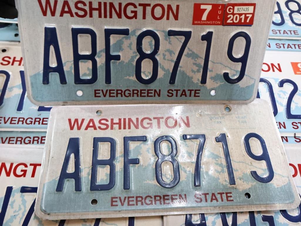 Collection of Washington Matched Pairs License Plates - 2