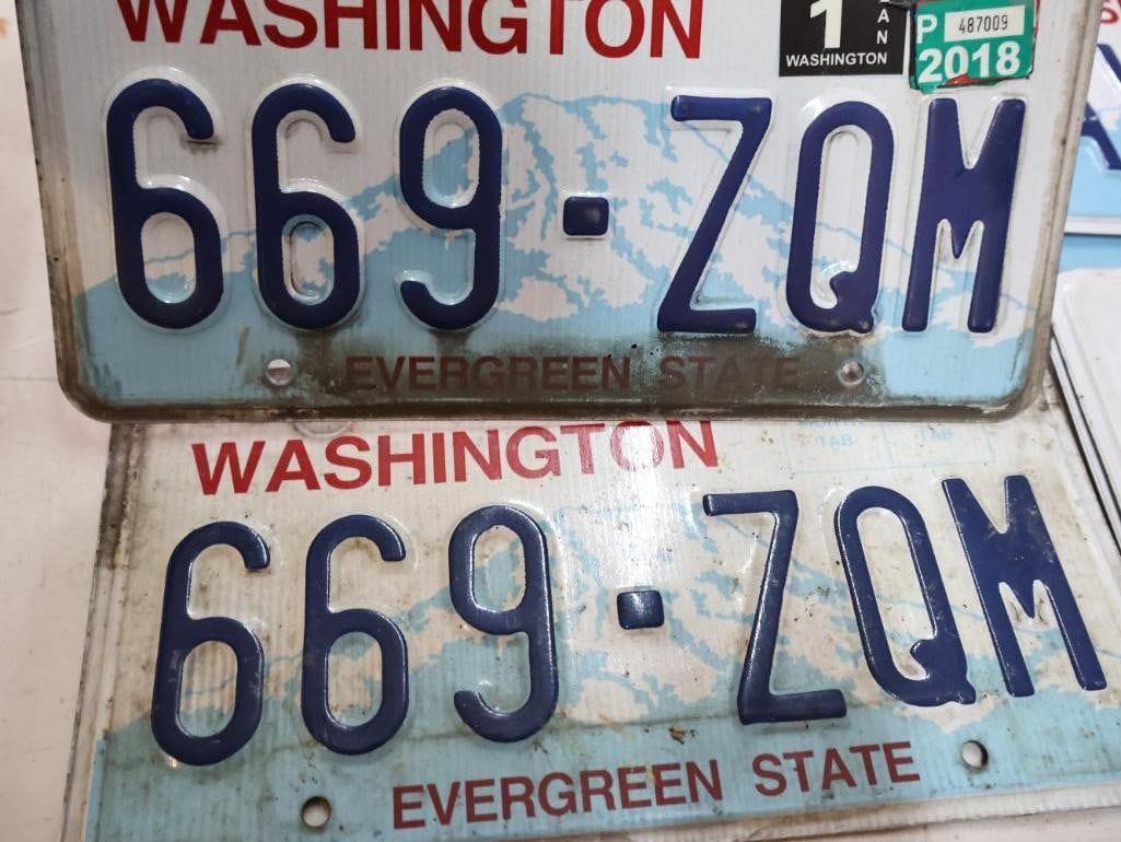 Collection of Washington Matched Pairs License Plates - 3