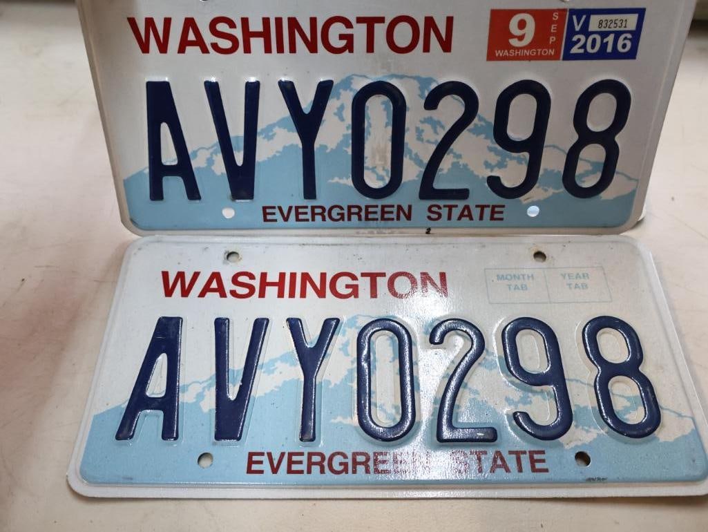 Collection of Washington Matched Pairs License Plates - 9