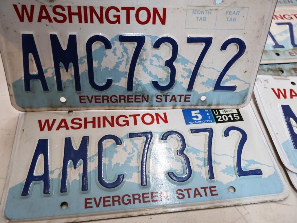 Collection of Washington Matched Pairs License Plates - 2