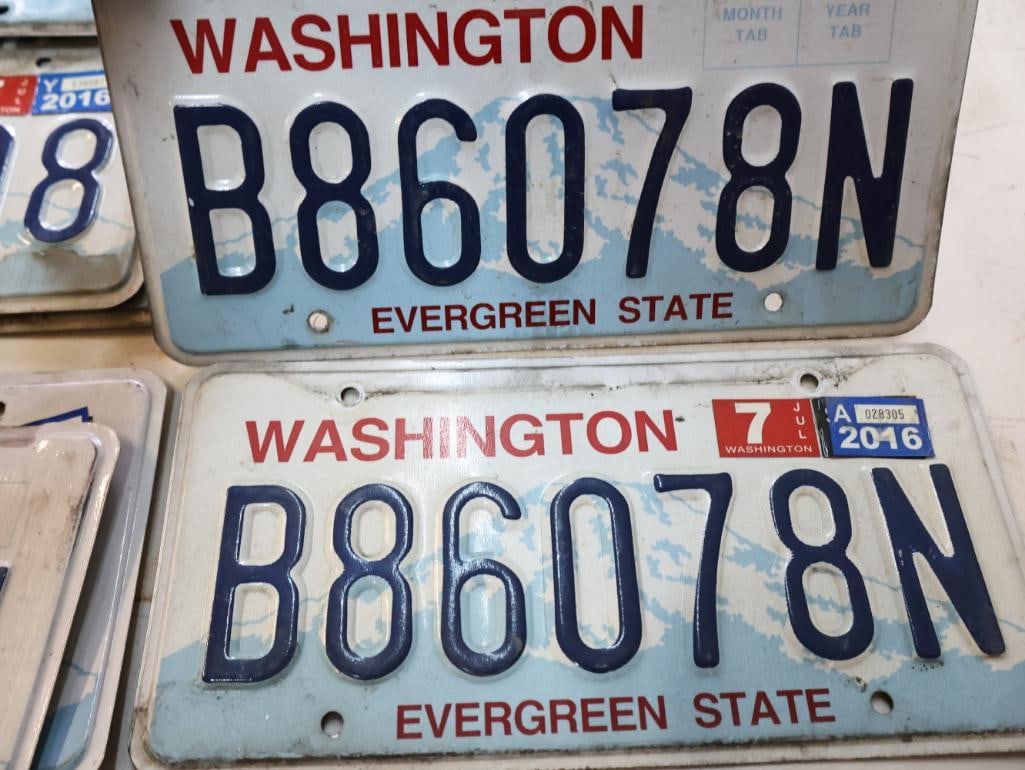 Collection of Washington Matched Pairs License Plates - 8