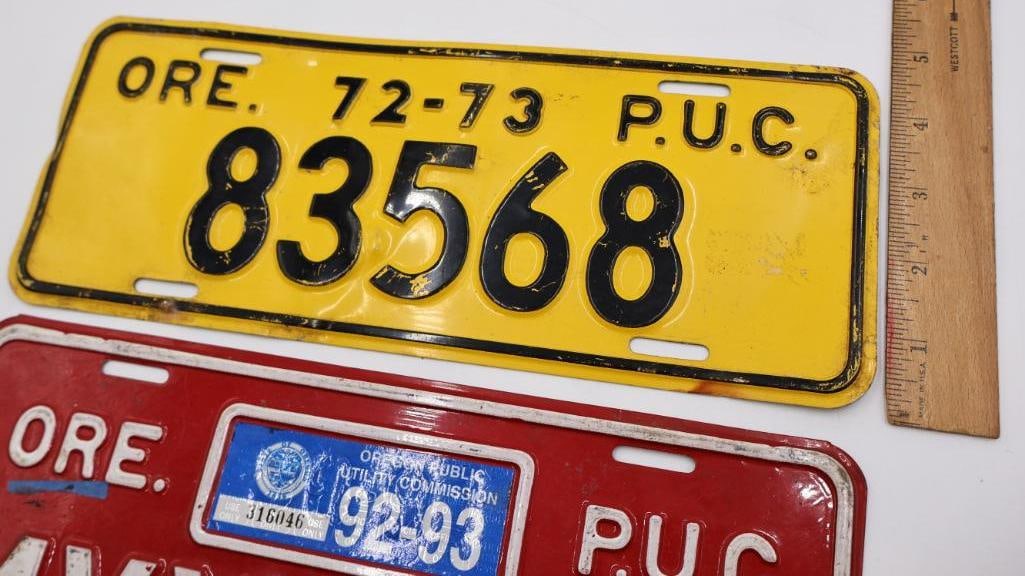 70's and 90's Oregon Public Utility License Plate - 2