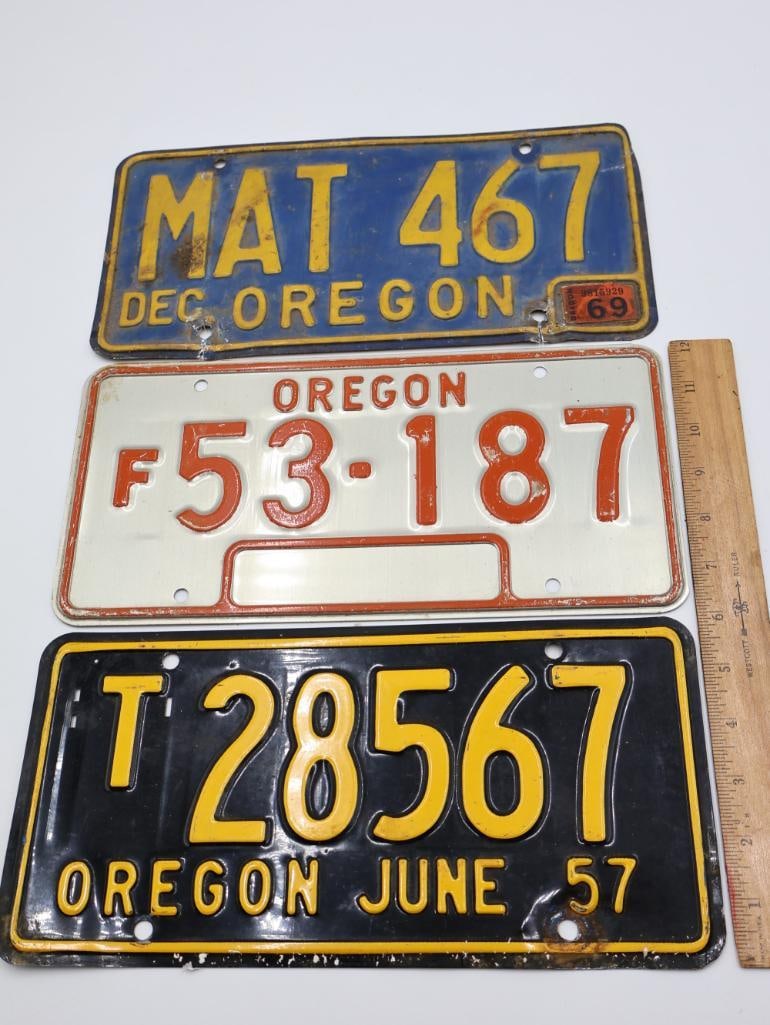 Three Vintage Oregon License Plates - 2