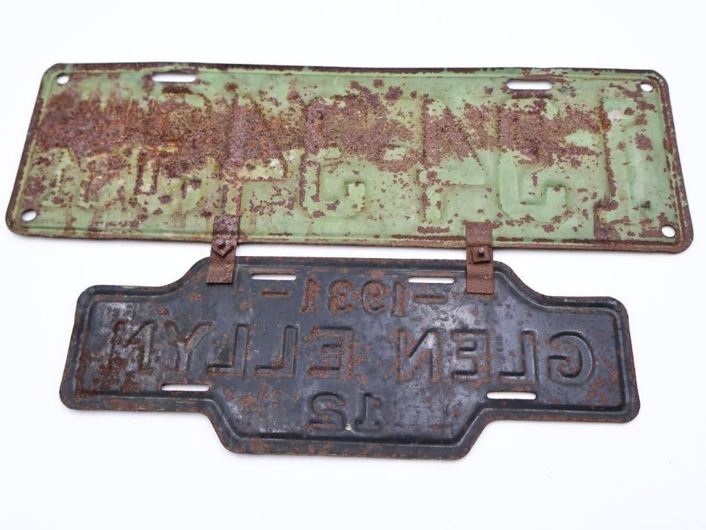 1931 Glen Ellyn Illinois License Plate - 5