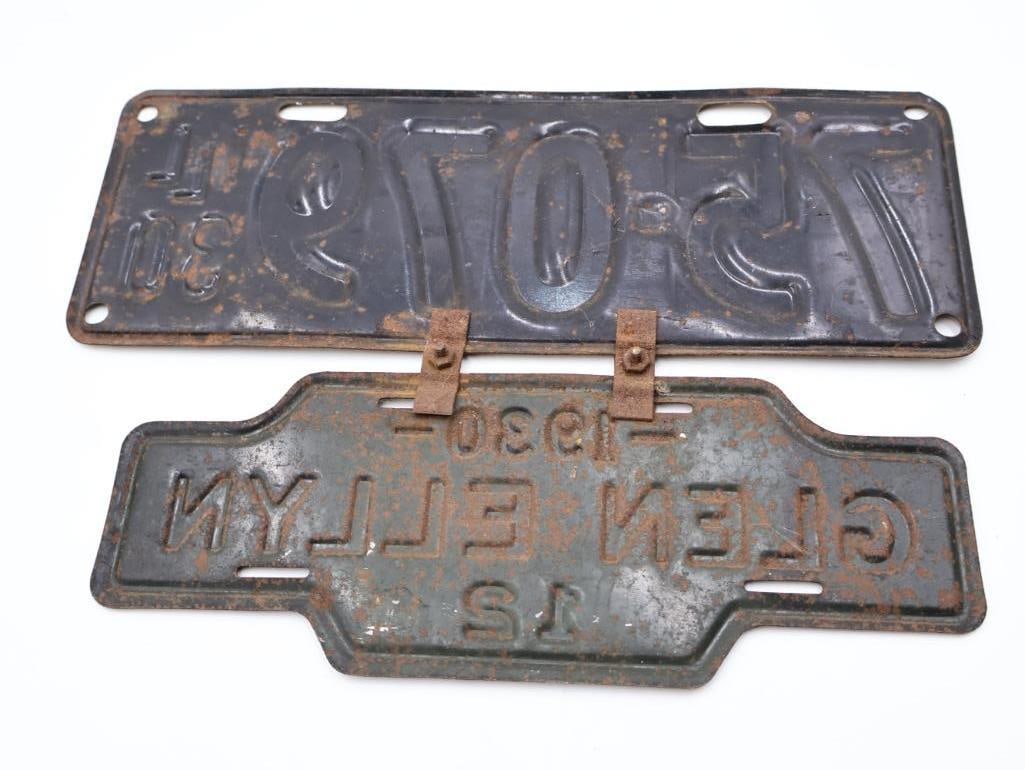 1930 Glen Ellyn Illinois License Plate - 5