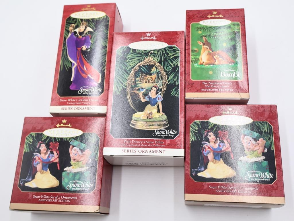 Hallmark Disney Ornaments: Mostly Snow White and one Bambi ornaments