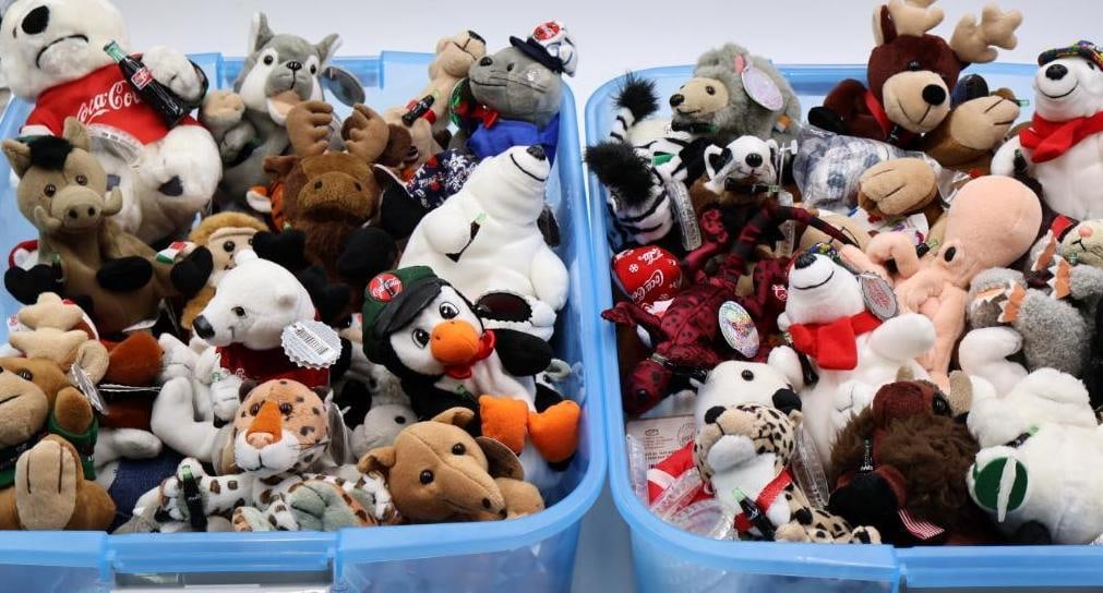 Large Collection of Coca Cola Collectable Plushies: Includes many International Coca-Cola bean bag plushes