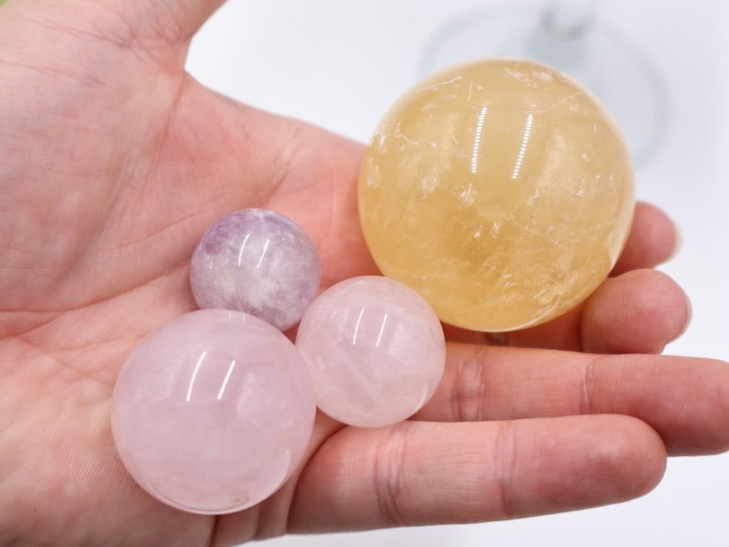 Set of Stone Cups and Stone Orbs - 10