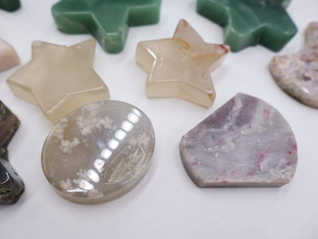 Vintage Slag Glass Compote and Stone Shapes - 5