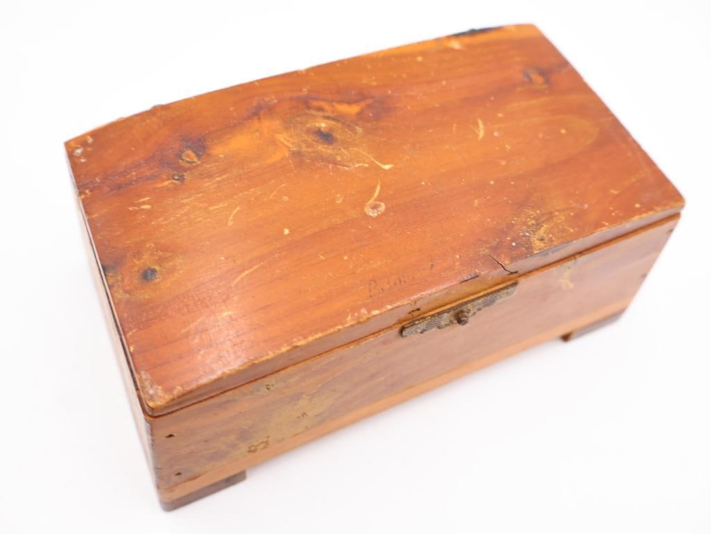 Vintage Jewelry Box with Assorted Costume Jewelry - 16