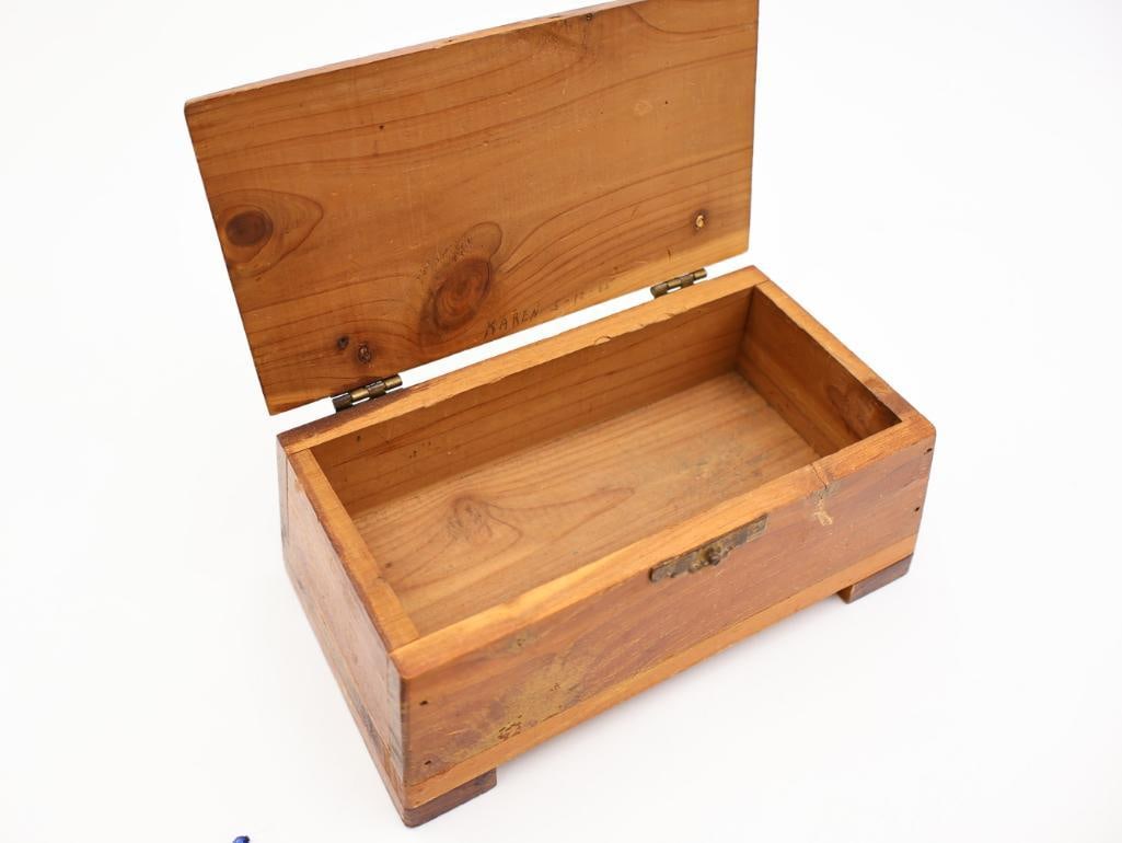 Vintage Jewelry Box with Assorted Costume Jewelry - 17