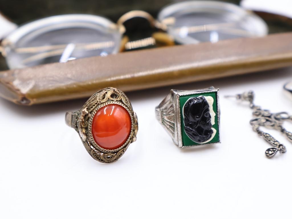 Vintage Jewelry and Gold Filled Vintage Glasses - 6