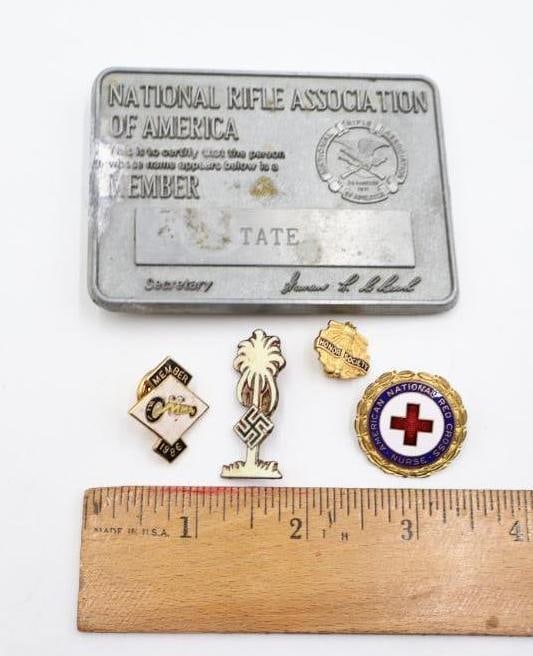 Vintage Belt Buckle and Various Pins - 2