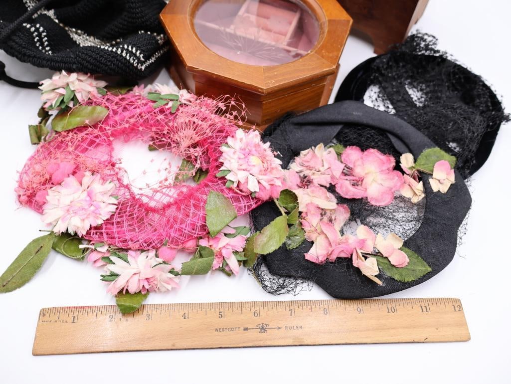 Vintage Ladies Hats, Purse, and Jewelry Boxes - 2