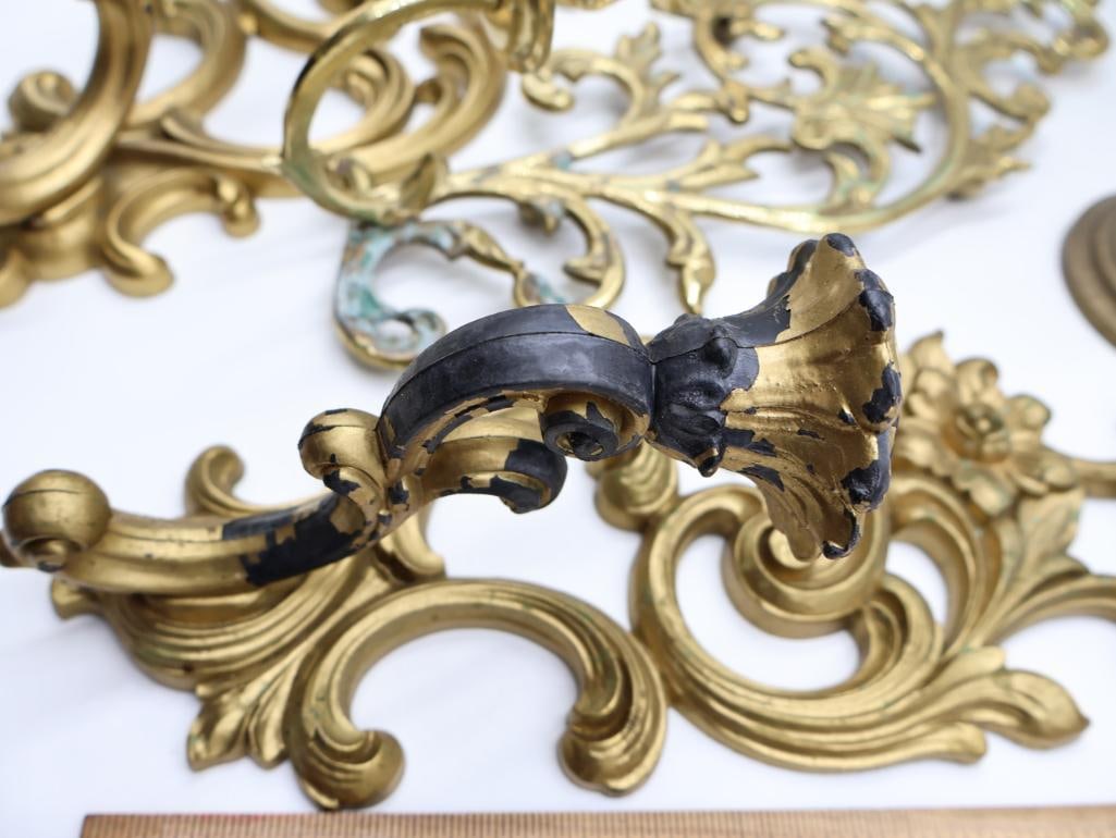 Vintage Wall Sconce and Brass Candle Holders - 3