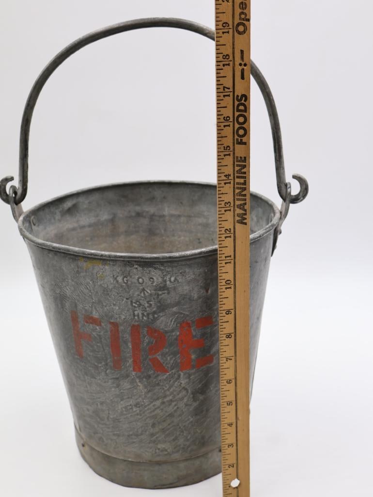 Vintage Galvanized Metal Fire Bucket - 2