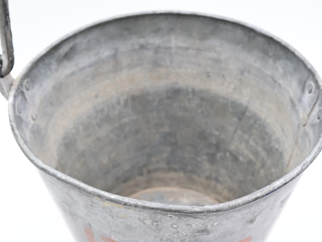 Vintage Galvanized Metal Fire Bucket - 4