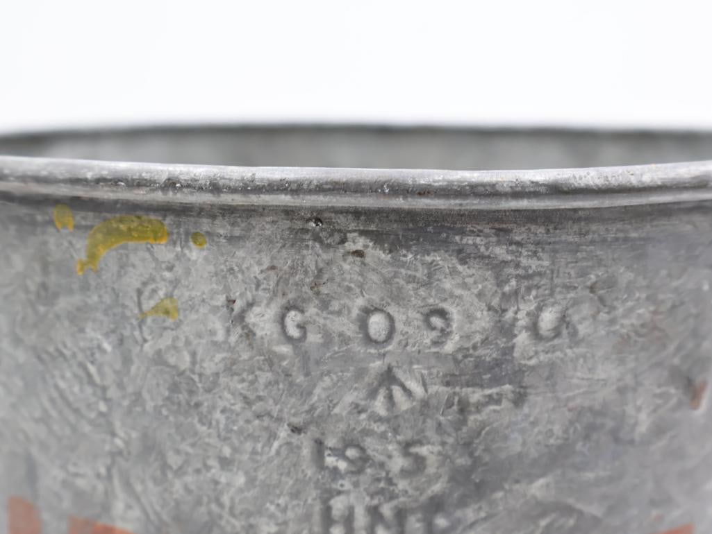 Vintage Galvanized Metal Fire Bucket - 5
