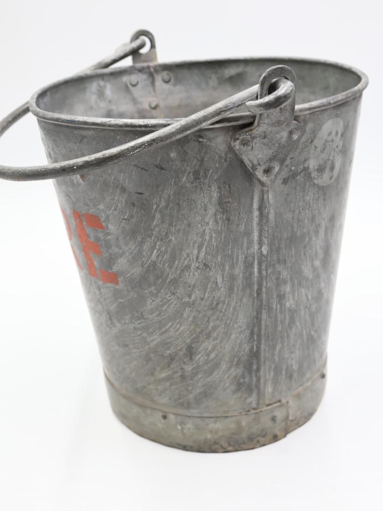 Vintage Galvanized Metal Fire Bucket - 7