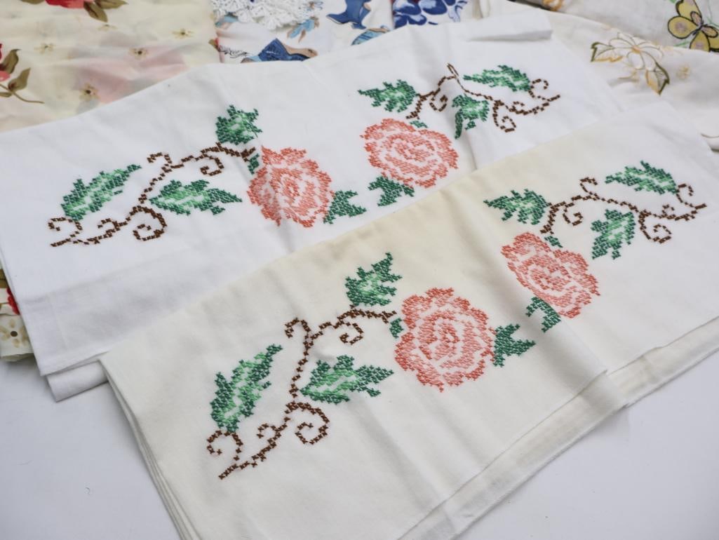 Collection of Vintage Doilies and Embroideries - 8