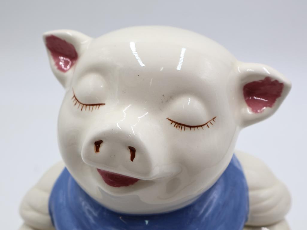 Vintage Shawnee Pottery Smiley Pig Cookie Jar - 3